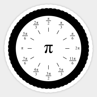 Pi Radians Clock face - Unit Circle Sticker